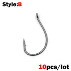 Nova Drop Shot Hooks – Stainless Steel Offset Wacky Hooks for Finesse Bass (10-Pack)