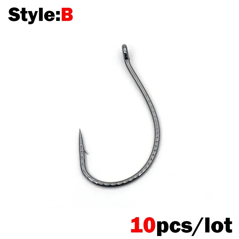 Nova Drop Shot Hooks – Stainless Steel Offset Wacky Hooks for Finesse Bass (10-Pack)