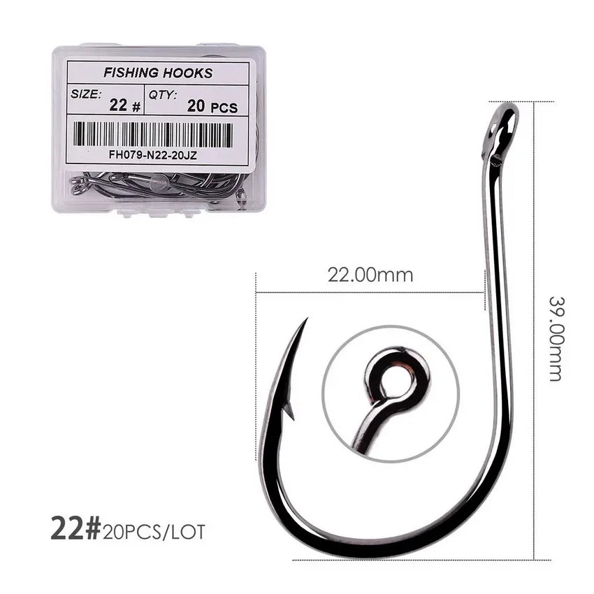 Nova Offset Circle Hooks – Sizes #1 to 5/0, Live Bait Fishing Hooks (20/50 Pack) Size 22 - 20pc Nova Fishing & Outdoors