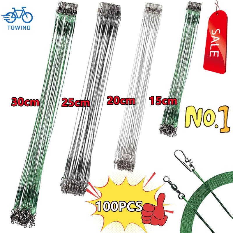 Nova Anti-Bite Steel Wire Leaders (10-100 Pack) – With Swivels & Snaps Nova Fishing & Outdoors