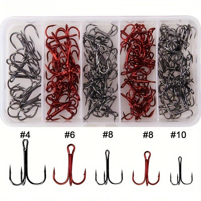 Nova Treble Hook Value Set – Strong Sharp Round Bend Lure Hooks, Saltwater & Freshwater (50/130pc)