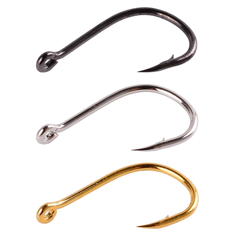 100-Piece High Carbon Steel Fishing Hook Set | 10 Sizes
