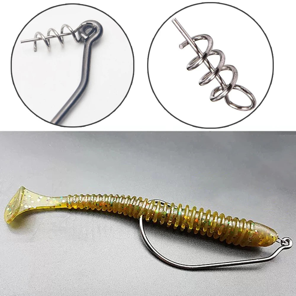 Nova Screw Lock Worm Hooks – Spring-Lock Offset Hooks for Soft Lures, Sizes 1-9/0 (10-Pack)