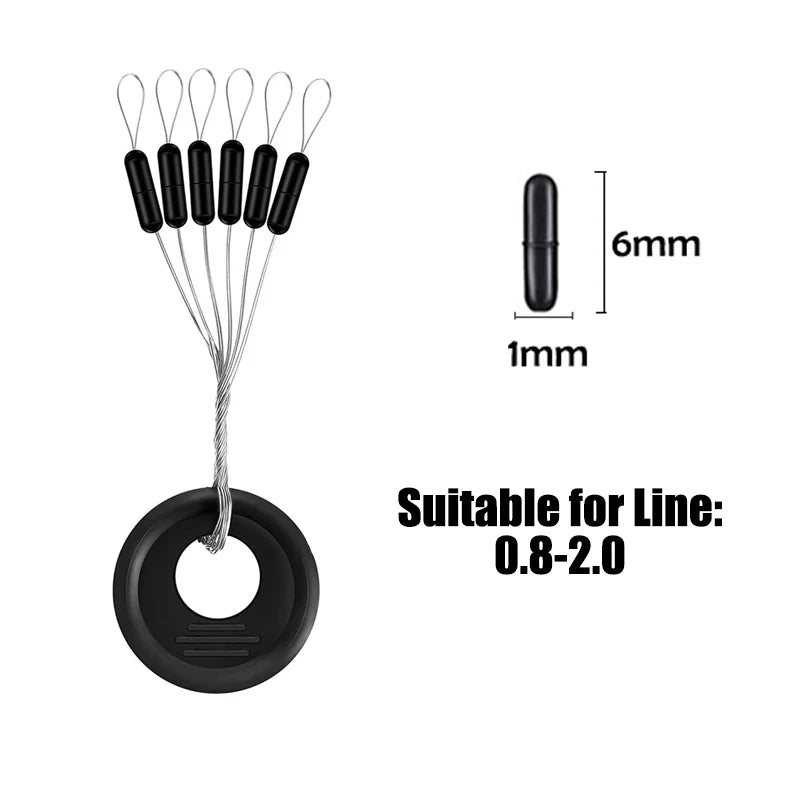 Black Rubber Space Beans – 60pc Oval Bobber Stoppers for Float Fishing - 60Pc Oval Three Sizes Groups S Nova Fishing & Outdoors