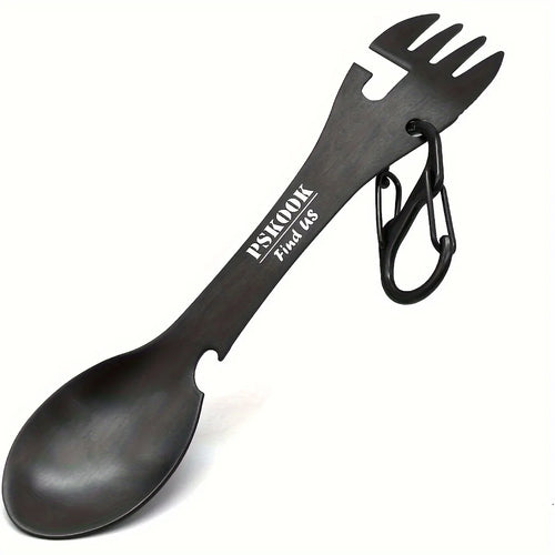 5-in-1 Camping Spork – Stainless Steel Multitool with Clip Titanium Plated Nova Fishing & Outdoors