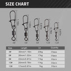 Stainless Steel Snap Connector Pins - 50pc Assorted Sizes 4#-12# for Soft Plastics Nova Fishing & Outdoors