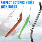 Nova Octopus Baitholder Hooks – 2X Sharp Barbed Beak Hooks, Closed Eye Saltwater (50pc)