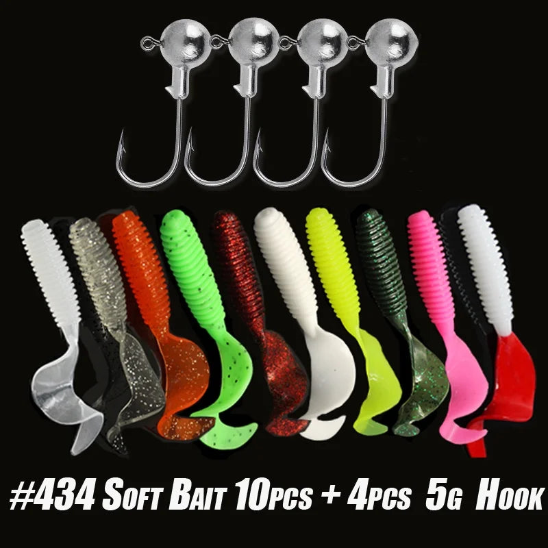 Nova Soft Fishing Lure Kit, Silicone Bait Worms with Crank Jig Head Hooks, Realistic Artificial Lures for Freshwater & Saltwater Fishing Nova Fishing & Outdoors