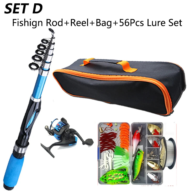 All-in-One 1.2M Telescopic Fishing Kit with Reel and Accessories SetD Nova Fishing & Outdoors