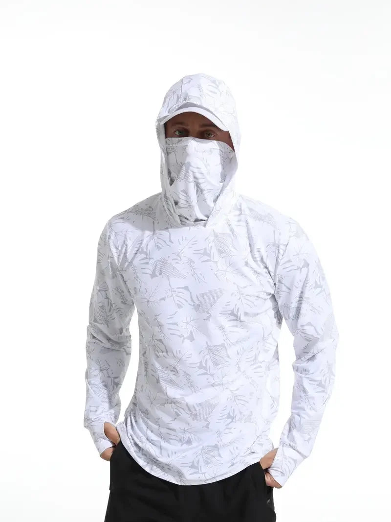Nova Men's Sun Protection Fishing Hoodie - Breathable Outdoor Summer Performance Shirt with Integrated Face Mask MZ-159 Nova Fishing & Outdoors