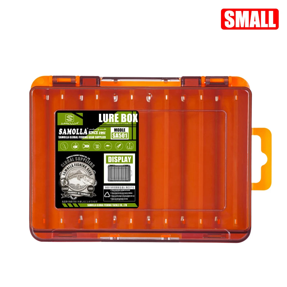 Dual-Compartment Tackle Box – Lure & Bait Storage Orange Small Nova Fishing & Outdoors