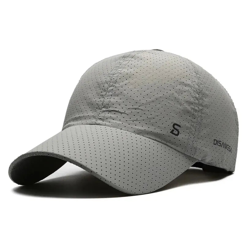 Quick-Dry Fishing Cap – Lightweight Breathable Baseball Hat Grey Adjustable Nova Fishing & Outdoors
