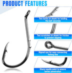 Nova Octopus Baitholder Hooks – 2X Sharp Barbed Beak Hooks, Closed Eye Saltwater (50pc)