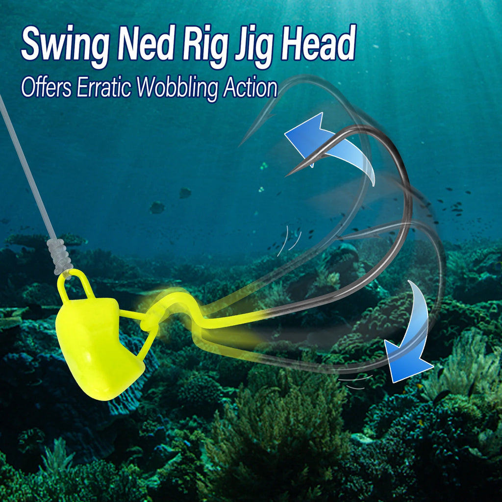 Nova Ned Rig Jig Heads – Weedless Swinging EWG Heads for Crappie & Bass (3/5-Pack)
