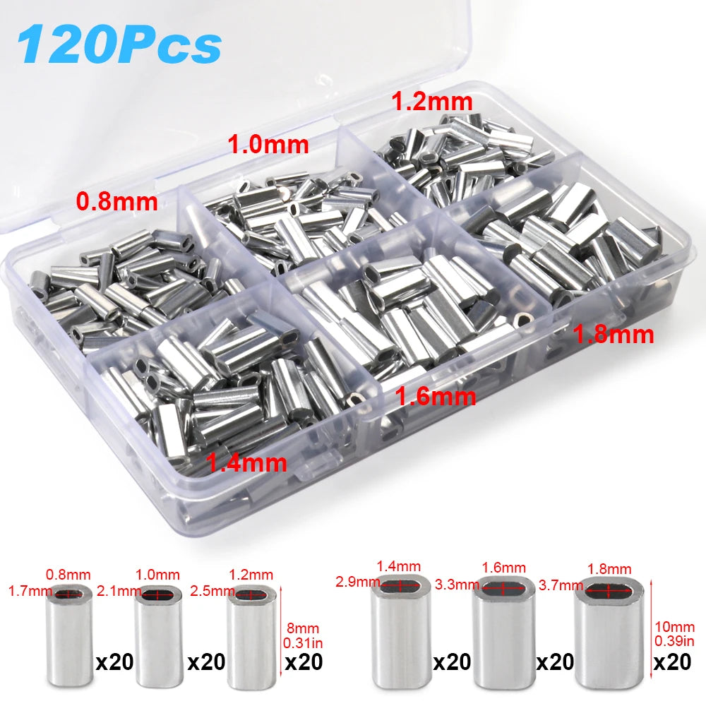 Nova Aluminum Crimp Sleeves – Oval & Round Leader Crimps for Wire Rigs (120pc Box) 0.8 1.8 Oval 120Pcs Nova Fishing & Outdoors