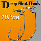 Nova Spin Drop Shot Hooks – EWG Swivel Hooks for Tangle-Free Bass Rigs (10-Pack)