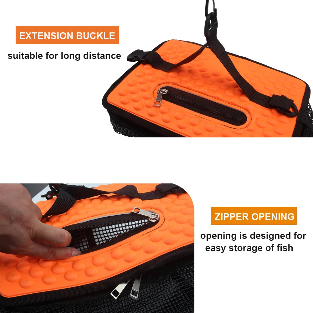 Portable Foldable Floating Mesh Fish Basket and Minnow Bucket Nova Fishing & Outdoors