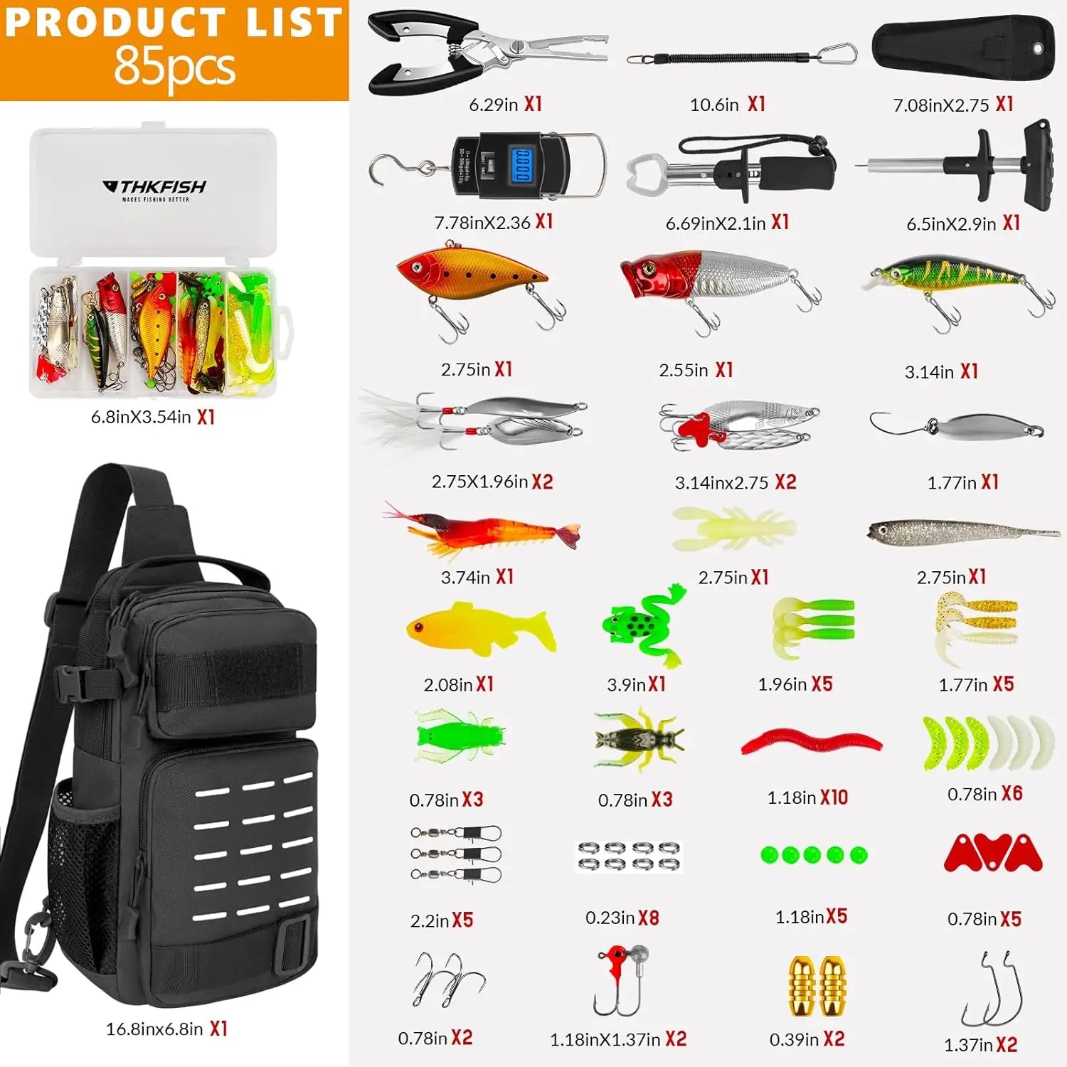Nova 85-Piece Ultimate Angler’s Kit – Waterproof Tackle Backpack with Lures, Pliers, Lip Gripper & Precision Scale Nova Fishing & Outdoors