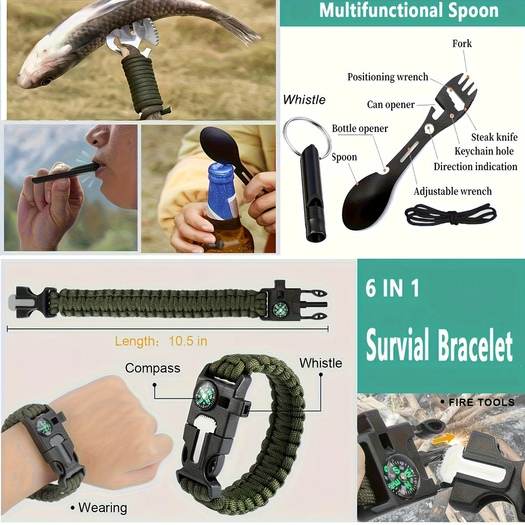 Nova 20-in-1 Ultimate Survival Gear Kit Emergency Equipment & Tactical Tools for Camping Hiking