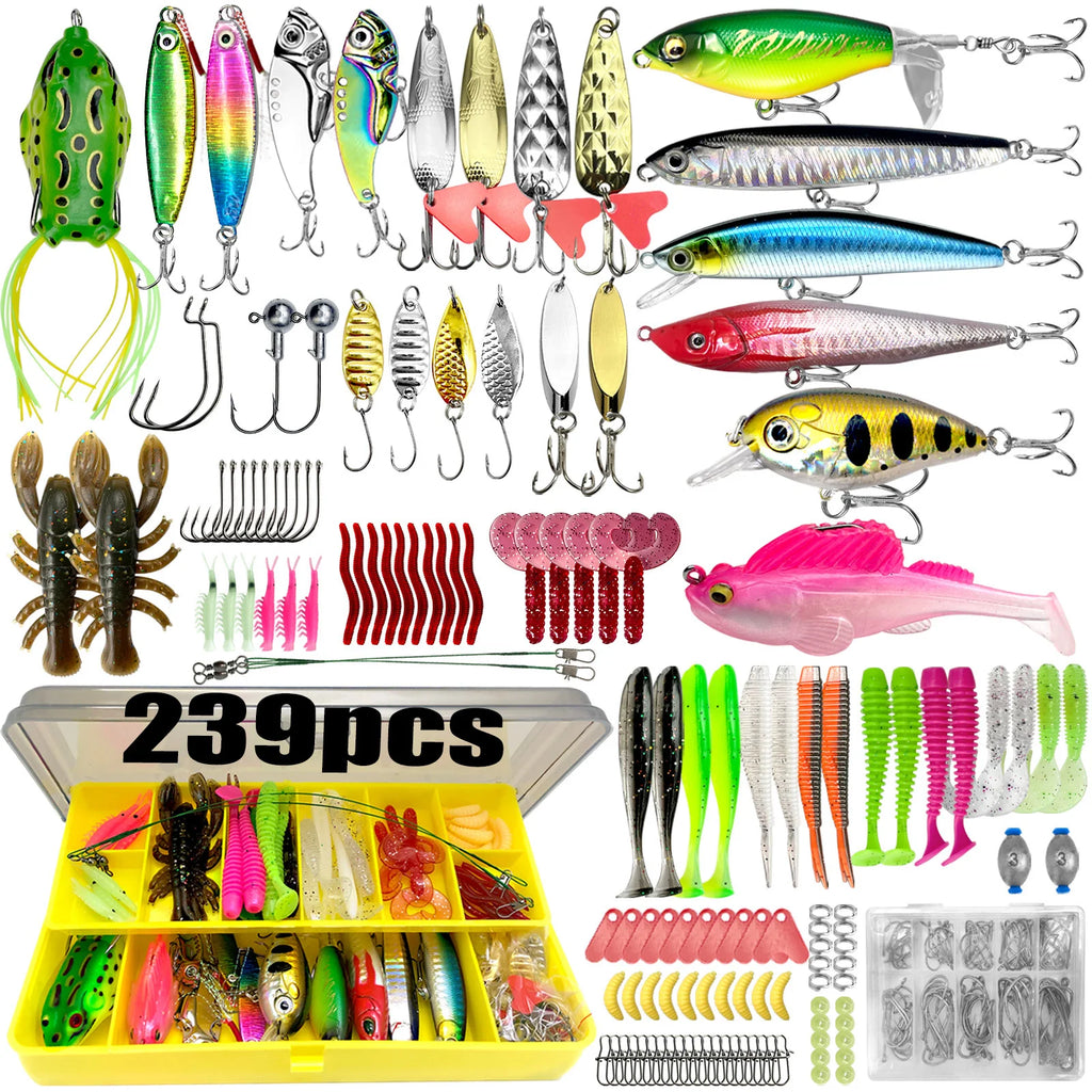 Multi-Piece Professional Fishing Lure Kit and Layered Tackle Box SMT-239B Nova Fishing & Outdoors