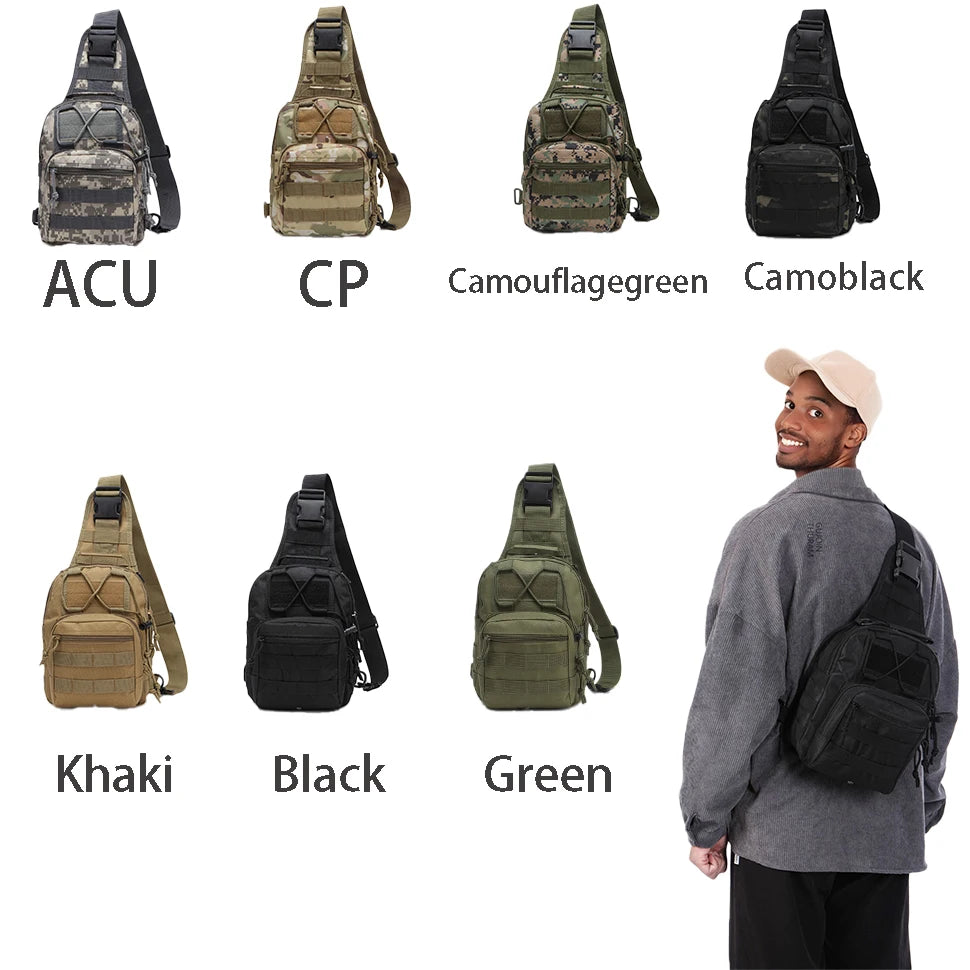 Nova Tactical Sling Shoulder Bag Waterproof Crossbody Backpack for Fishing Camping Everyday Carry