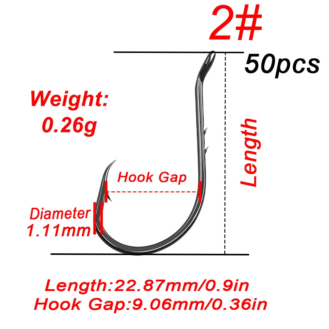 Nova Octopus Baitholder Hooks – 2X Sharp Barbed Beak Hooks, Closed Eye Saltwater (50pc) Size 2 50PCS Nova Fishing & Outdoors