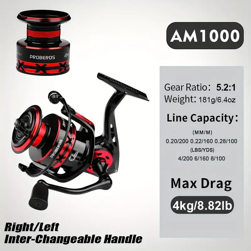 5.2:1 Spinning Reel – 1000-6000 Size with 9kg Max Drag 1000 Series Nova Fishing & Outdoors