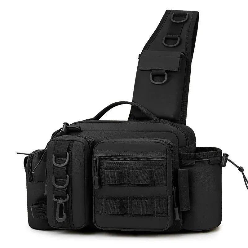 Nova Multi-Functional Fishing Tackle Backpack - Waterproof Sling Bag with Rod Holder & Gear Storage Black Nova Fishing & Outdoors