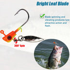 Nova Premium Underspin Jig Heads Kit Multi-Color Willow Blade Swimbait Hooks for Panfish