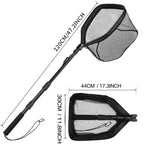 Nova Fishing Landing Net - Aluminum Alloy Telescoping Folding Mesh Net - Safe Fish Catching & Releasing