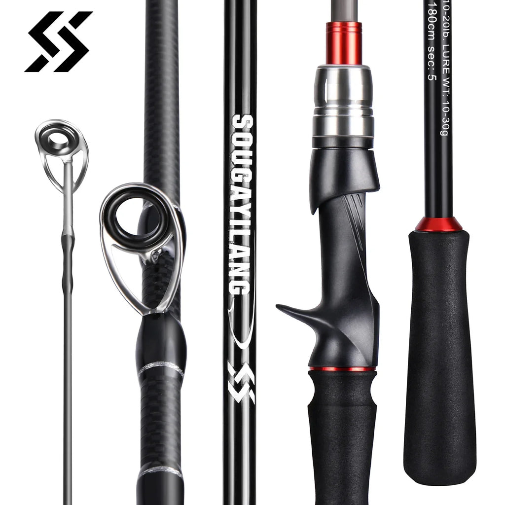 Sougayilang Lure Fishing Rod 1.8m 2.1m Spinning Bait Casting Rod Carbon Fiber EVA Handle Fishing Pole for Fishing Pesca Nova Fishing & Outdoors