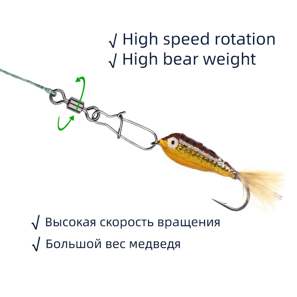 Nova Bearing Swivels with Snap – Bulk Stainless & Brass Lure Connectors (100pc)