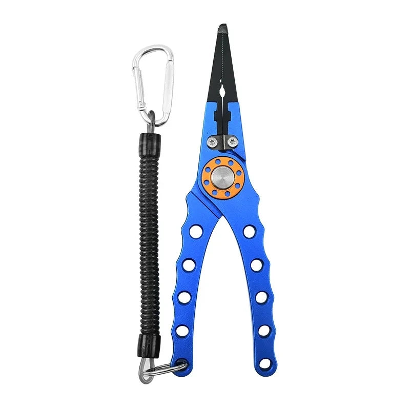 Nova Multifunctional Fishing Pliers Aluminum Alloy Braid Line Cutter Hook Remover Tool with Lanyard blue Nova Fishing & Outdoors