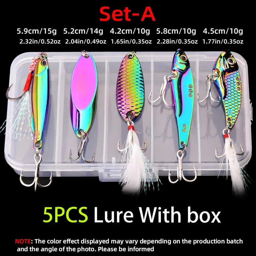 5-Piece Sinking Metal VIB Vibration Lure Set 5PCS Set A Nova Fishing & Outdoors