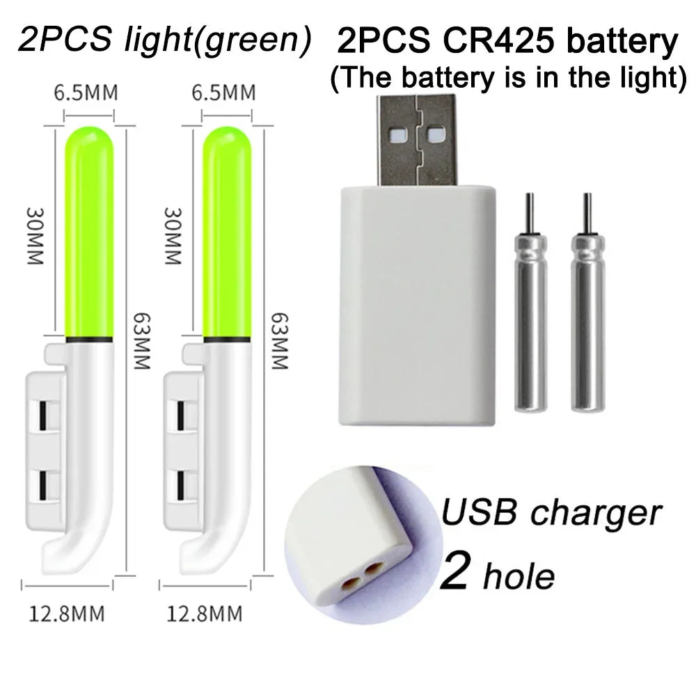 Nova Rechargeable Night Fishing Light – USB LED Rod Tip & Float Light, Waterproof Green CR425 charge 2 Nova Fishing & Outdoors