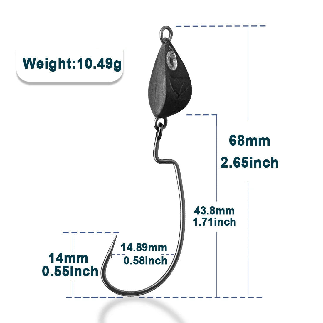 Nova EWG Jig Head Hooks – Weedless Wide Gap Offset Heads for Texas Rigs (10/20-Pack) Size 1 Gap 14.89mm Nova Fishing & Outdoors