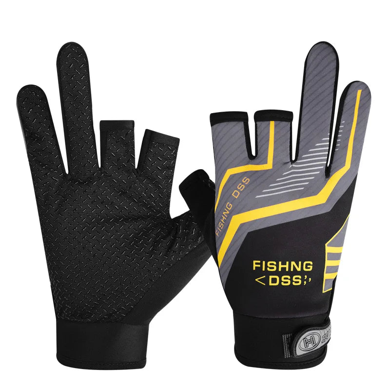 Summer Fishing Gloves – Three-Finger Ice Silk Design for Hot Weather Grey Nova Fishing & Outdoors