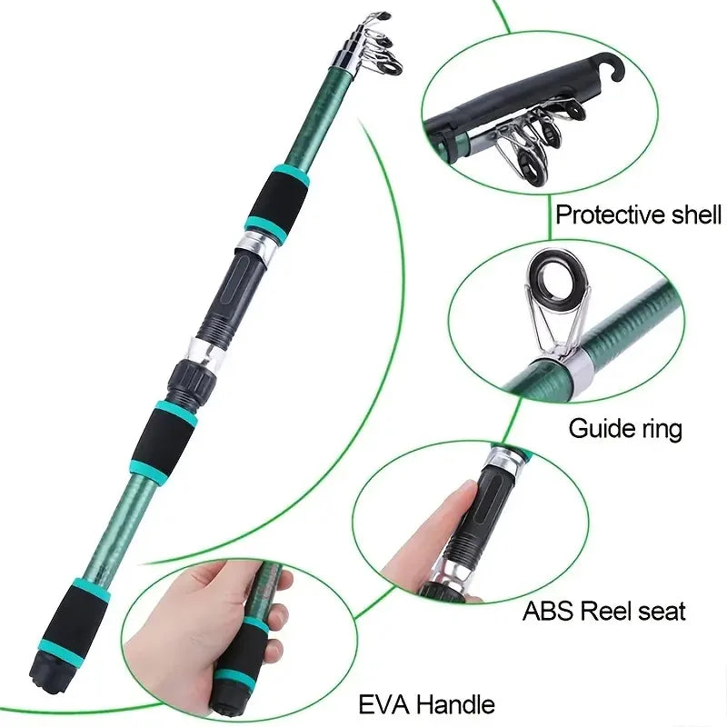 Complete Telescopic Fishing Rod and Spinning Reel Travel Kit Nova Fishing & Outdoors
