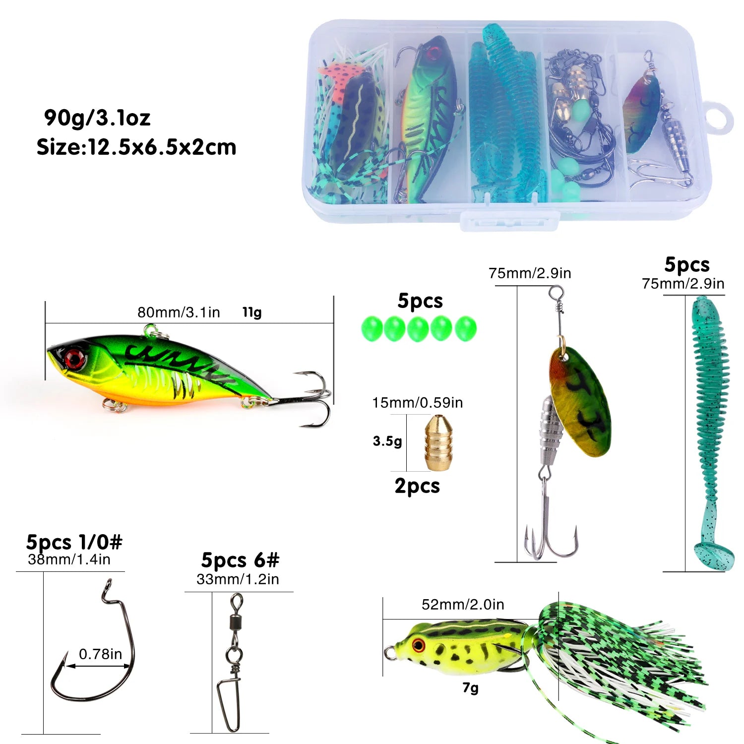 Nova Freshwater Fishing Starter Pack - Soft Plastics, Jigheads, and Rigging Hardware Box Combo Lure set 5 Nova Fishing & Outdoors