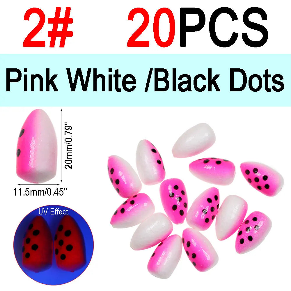 Nova Foam Float Buoys – Bullet & Oval Rig Floats for Pompano & Surf Fishing (20pc) 20pcs PWBD Size 2 Nova Fishing & Outdoors