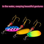 Nova Metal Spoon Spinner Fishing Lure Set - 16pcs Inline Waterdrop Crankbaits with Treble Hooks and Storage Case, Multi-Color