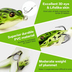 5-15 Piece Realistic Topwater Prop-Frog Lures Kit with Weedless Hooks 5-15 Pieces Nova Fishing & Outdoors