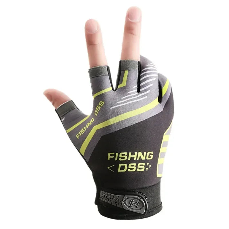 Summer Fishing Gloves – Three-Finger Ice Silk Design for Hot Weather Nova Fishing & Outdoors