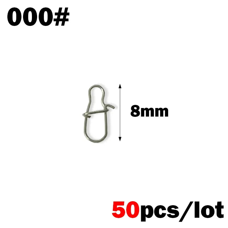 Nova Pin Swivels – Stainless Steel Rolling Swivel Lure Clips, Saltwater (50pc) Size 000 Nova Fishing & Outdoors