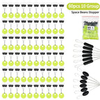 Nova Rubber Space Beans – Oval & Column Bobber Stops for Float Fishing (60pc)