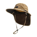 Windproof Fishing Hat with Neck Flap UV Protection Khaki Nova Fishing & Outdoors