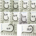 Nova Octopus Circle Hooks – Offset Beak Point, Sizes 1/0–10/0, High Carbon Steel (50-Pack)