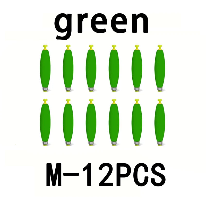 Nova Weighted Snap-On Corks – EVA Foam Peg Floats for Crappie & Panfish (12-Pack) M green Nova Fishing & Outdoors