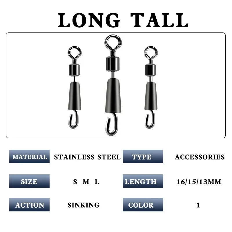 Ball Bearing Swivels – 30/50pc Solid Ring Connectors for Fishing Line