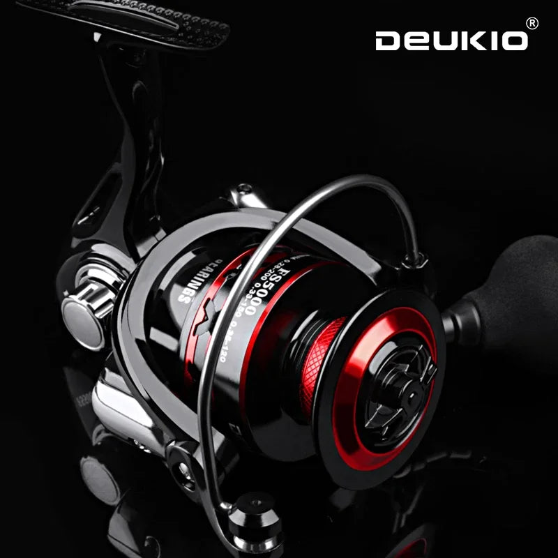 DEUKIO Fishing Reel 2000-7000 Max Drag 12KG Spinning Reels Metal Spool carretilhas de pesca Reel for Fishing Accessories Peche Nova Fishing & Outdoors